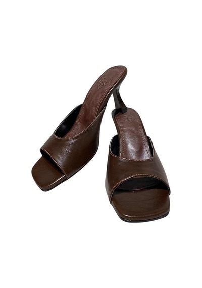 Fox Shoes U654080909 Kahverengi Topuklu Kadın Terlik Kahverengi
