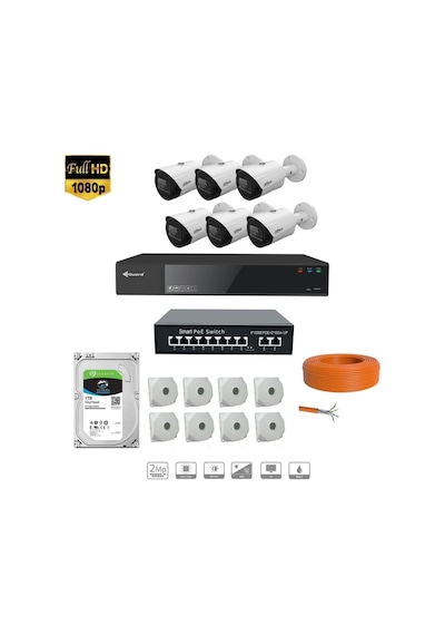 Dahua 6 Kameralı Ip 2 Mp 6 Lı Full Hd Set Montaj Malzemesi Dahil Dahua 6 Kameralı Ip 2 Mp 6 Lı Full Hd Set Montaj Malzemesi Dahil