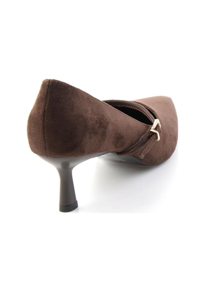 Bambi Kahve Süet Kadın Klasik Topuklu Ayakkabı K01565803072 Kahverengi