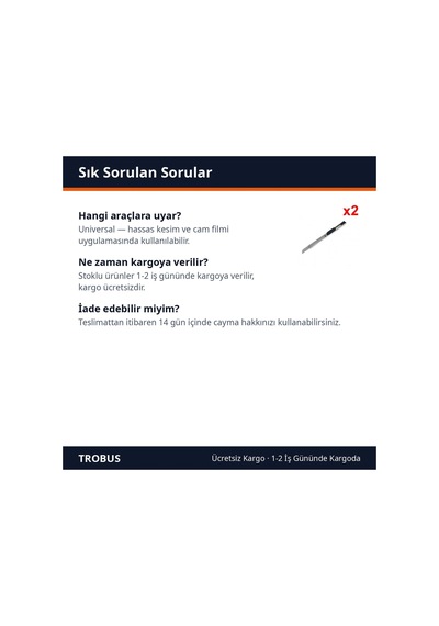 Trobus Falçata Tipi Dar Maket Bıçağı Çelik İnce Uçlu 9 Mm 2 Adet