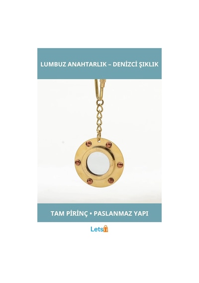 Pirinç Lumbuz Tasarım Anahtarlık Denizcilik Temalı Çok Renkli