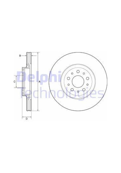 DELPHI BG4797C Fren Diski Ön Çiftli Paket Boyalı 5D 284 Mm Egea 15-