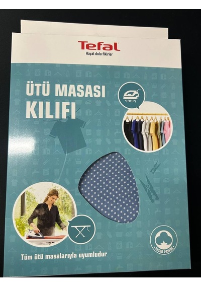 Tefal Ütü Masası Kılıfı Bezi Örtüsü Keçeli %100 Pamuk Yüksek Buhar Geçirgenliği 140x52 Cm Dayanıklı Kumaş Renkli