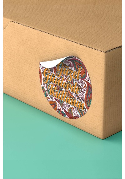 Desenli Güzel Günlerde Kullanın Sticker 3x3cm St2169 Çok Renkli