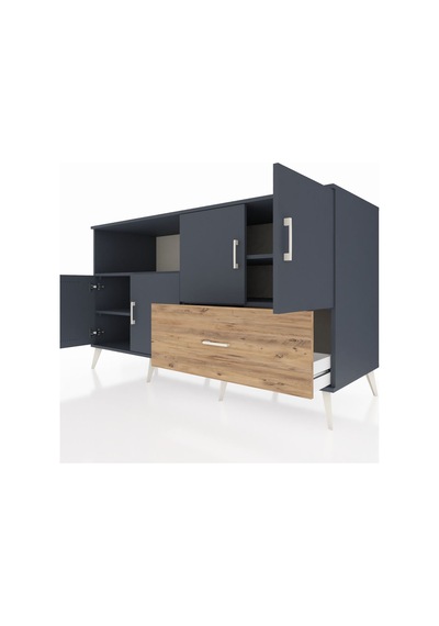 Kronos Konsol 4 Raflı Tek Çekmeceli 4 Kapaklı 176x59x99 Antrasit- Antrasit-antrasit/çam Kronos Konsol 4 Raflı Tek Çekmeceli 4 Kapaklı 176x59x99 Antrasit- Antrasit-antrasit/çam