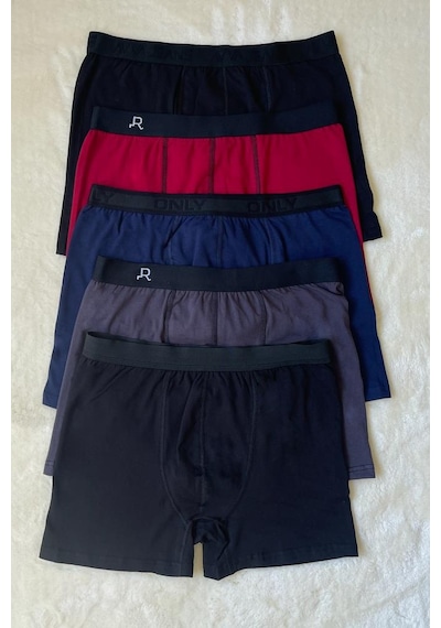 5'li Fırsat Ürünü Erkek %100 Pamuk Lastik Bel Boxer 001