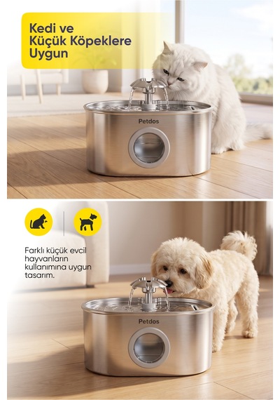 Aqua One Otomatik 2.2 L Kedi Köpek Su Pınarı Su Çeşmesi Ultra Sessiz Pd-s100