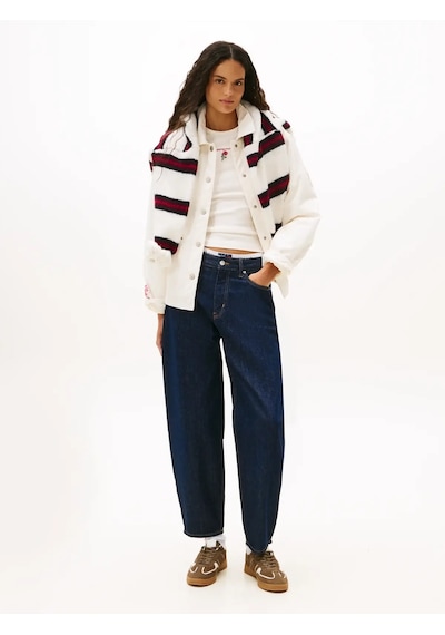 Tommy Hilfiger Tjw Graphıc Chore Ja, Ybh Beyaz Kadın Kot Ceket