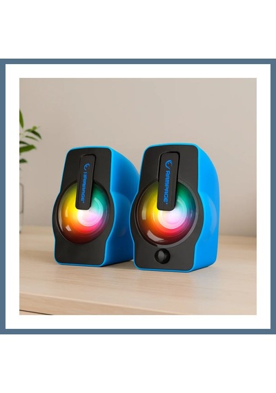 Buradabulabilirsin Usb Rgb Işıklı 1+1 6w Multimedya Hoparlör Seti Bbz