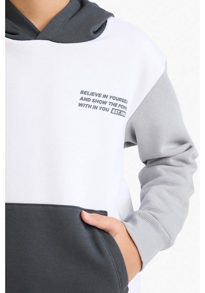 Defacto Erkek Çocuk 2li Takım Baskılı Kapüşonlu Sweatshirt Jogger Eşofman Altı C8316a825cwwt36 Beyaz-wt36