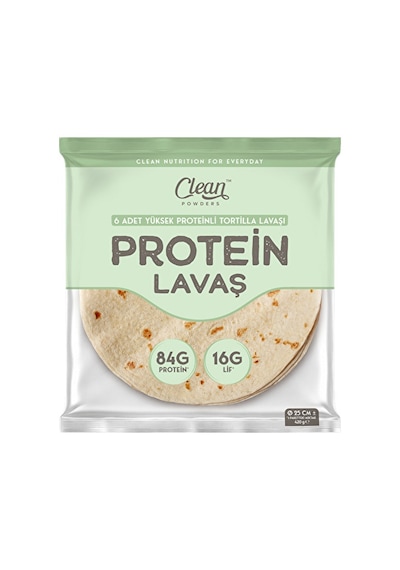 Clean Powders Yüksek Proteinli Tortilla Lavaşı 6'lı 420 Gr - Aromasız