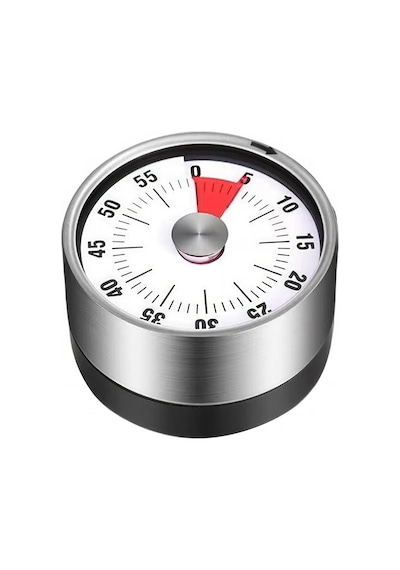 Gri Metal Mekanik Mıknatıslı Klasik Zilli Mutfak Zamanlayıcı Timer Thr395by