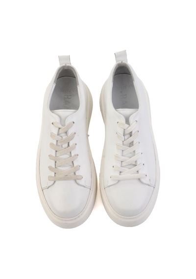 Bambi Beyaz Hakiki Deri Erkek Sneaker E01011032503 Beyaz