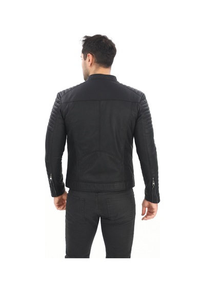 New Zaya Leather Erkek Biker Deri Ceket -