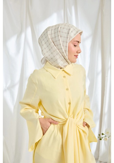 Silk Home %100 Twill İpek Eşarp S539 Taş-vizon