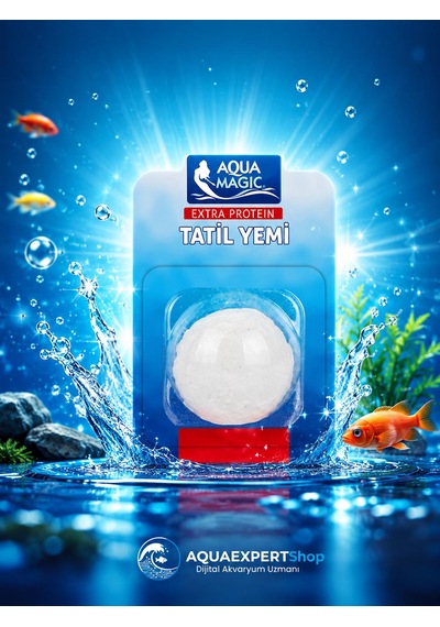 Balık Tatil Yemi - Büyük Boy - Ekstra Protein - Tekli - Tatilde Uzun Süreli Güvenli Besleme - Balıklar İçin Güvenli