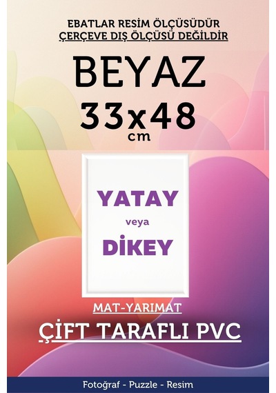 Beyaz-22mm-33x48 Cm Mat Pvc Li Camsız Fotoğraf 500 Parça Puzzle Belge Çerçeve Yatay Dikey Asılabilme. 86993261
