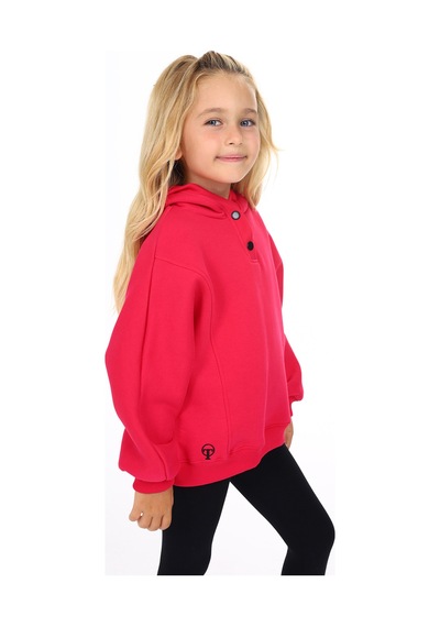 Toontoy Kız Çocuk Nakışlı Sweatshirt Koyu Fuşya