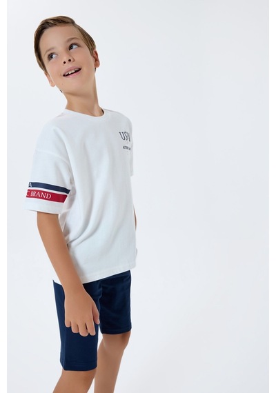 U.s. Polo Assn. Erkek Çocuk Beyaz Bermuda Takım Us2401-c-v1 Beyaz