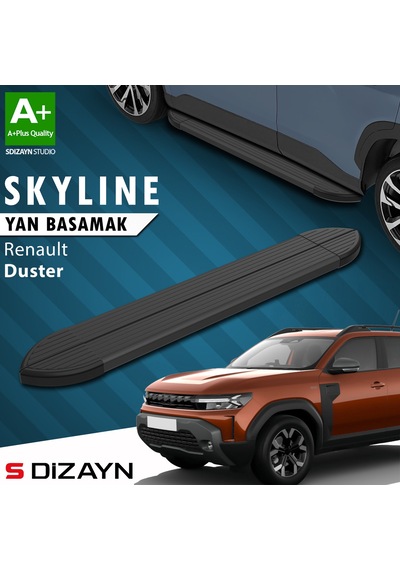 S-dizayn Renault Duster 3 Skyline Siyah Yan Basamak 183 Cm 2024 Üzeri A+ Kalite