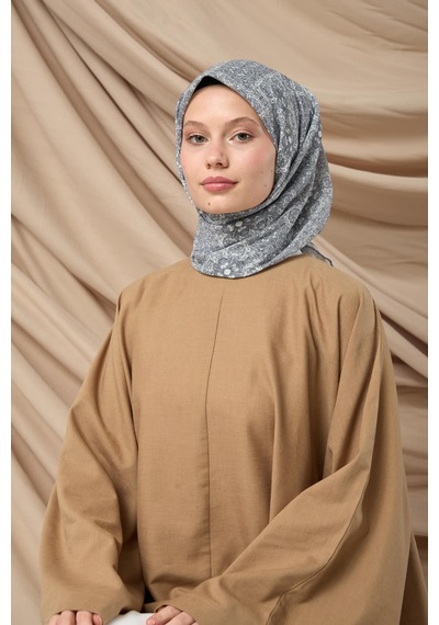 Silk Home Mozaik Desen Soft Pamuk Eşarp Gümüş