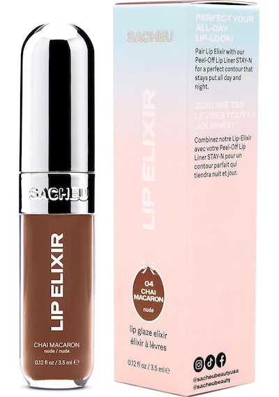 Sacheu Lip Elixir 3 Ü 1 Arada Renkli Dudak Parlatıcı 05 Chai Macaron 3.5ml 05 Chai Macaron