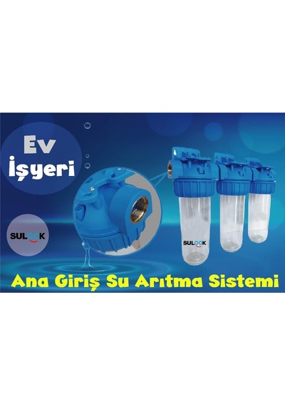 Bina Girişi 3 Aşama Su Arıtma Seti Kireç Klor Küf Pas Tortututucu