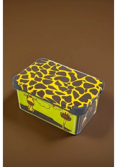 Style Box Giraffe Desenli 5 L Dekoratif Saklama Kutusu Çok Renkli