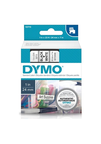Dymo 53713 S0720930 Beyaz/Siyah D1 Yedek Şerit  24 MM X 7 M