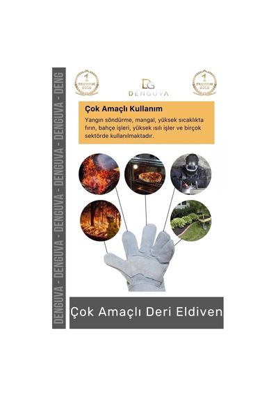 Yanmazeldiven Isıya Dayanıklı Yanmaz A Kalite Lamineli Su Geçirmez Pütürlü Konforlu Çok Amaçlı Deri