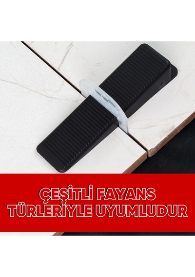 Fayans Seramik Seviye Tespit Derz Artısı Derz Klips Sabitleme Takozu 100 Adet