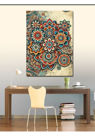 Kanvas Tablo Renkli Mandala Deseni 70cmx100cm