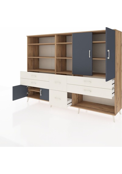 Hyperion Dolap 10 Raflı 6 Çekmeceli 4 Kapaklı 220x44x163 Çam-antr Çam-antrasit/aytaşı Hyperion Dolap 10 Raflı 6 Çekmeceli 4 Kapaklı 220x44x163 Çam-antr Çam-antrasit/aytaşı