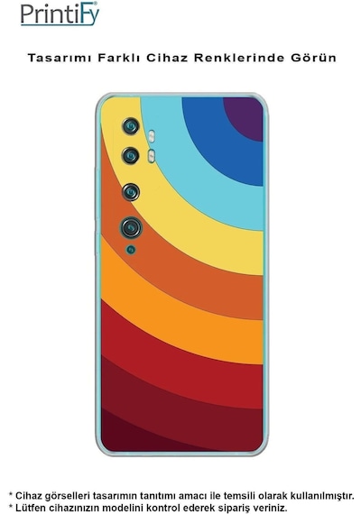 Xiaomi Mi 10t Lite Uyumlu Kamera Korumalı Renk Cümbüşü A Tasarımlı Şeffaf Silikon Kılıf