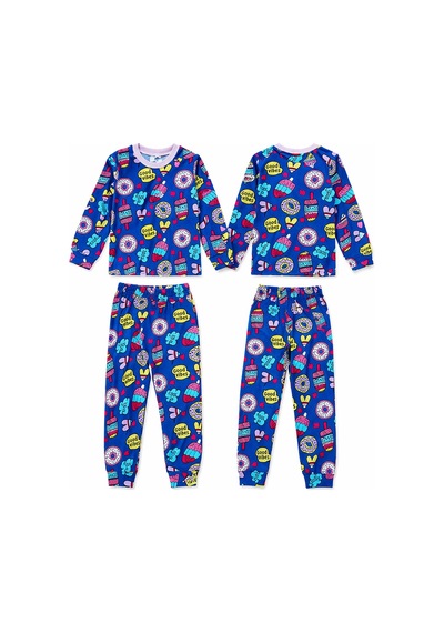 Siparisbox 2 'li Takım Kız Çocuk Pijama Seti 3-4 Yaş Alt Üst 2 Takım Çok Rekli
