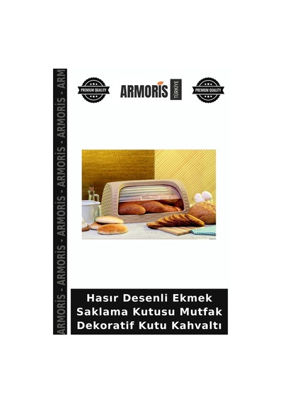 Hasır Desenli Ekmek Saklama Mutfak Dekoratif Kutu Kahvaltı Çok Renkli