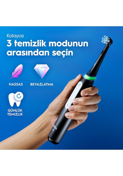 Oral-b Io3 Siyah Şarjlı/elektrikli Diş Fırçası, 1 Fırça Başlığı,