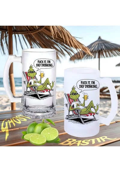 Grinch Buzlu Ya Da Buzsuz Bira Bardağı 096