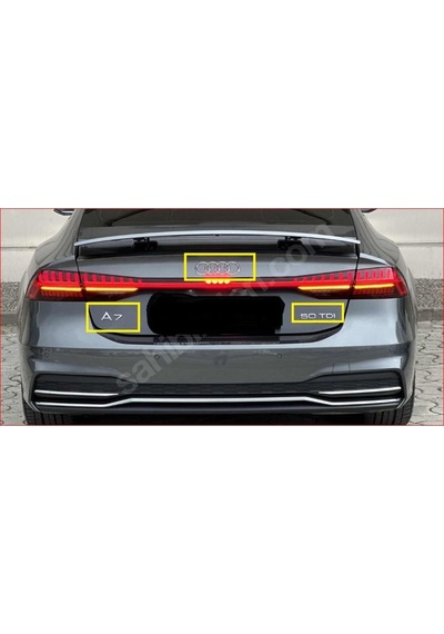 Audi A7 Ve 50 Tdı Krom Bagaj Yazısı Ve Bagaj Arması Seti 3'lü Paket