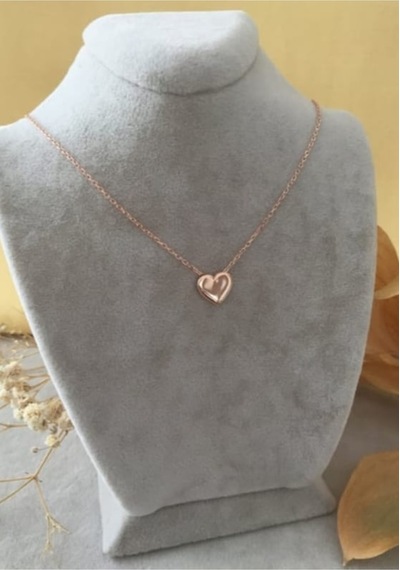 Lunarie Minimal Kalp Kolye Rose Gold Kararmaz Çelik Zarif Günlük Altın
