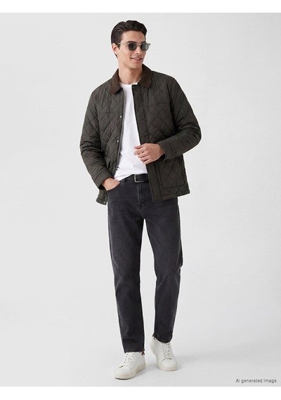 Lcwaıkıkı Classic Haki Regular Fit Kadife Yaka Erkek Şişme Mont