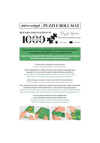 Puzzle Halısı 1000'lik - 100x65cm Puzzle Roll Mat