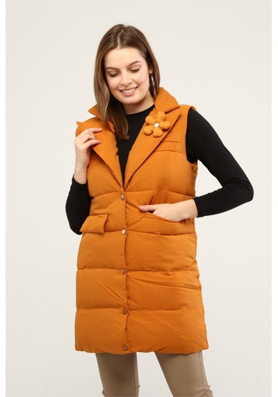 Pua Fashion Tarçın Çiçek Detaylı Yelek 001