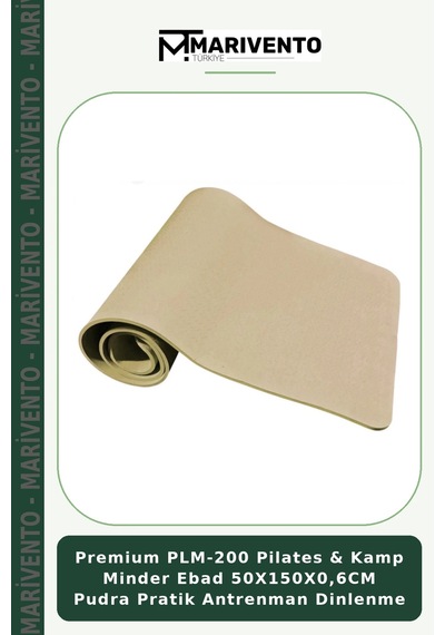 Premium Plm-200 Pilates & Kamp Minder Ebad 50x150x0,6cm Pudra Pratik Antrenman Dinlenme Pembe