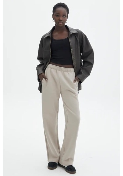 Madmext Bej Wide Leg Basic Eşofman Altı Mg1916-bej Bej