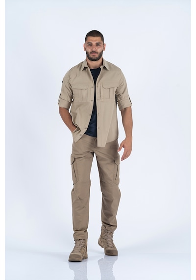 Combat Tactical Taktik Gömlek Fermuar Cepli Koruma Outdoor Gömlek Bej