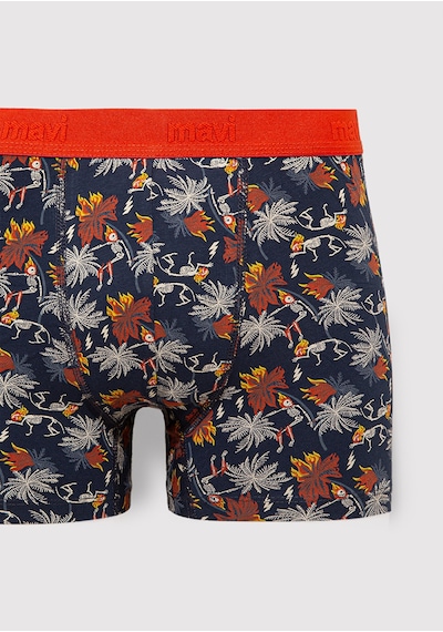 Mavi - Baskılı Siyah Boxer 092655-85585