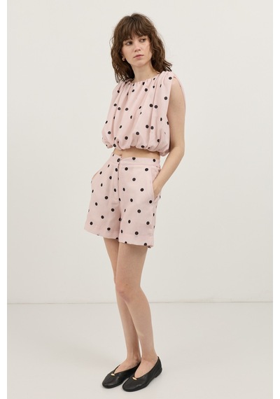 Antioch Puantiyeli Kolsuz Top Pembe