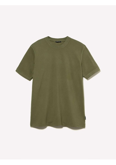 Sisley %100 Pamuk Bisiklet Yaka Regular Fit T-shirt Erkek Yeşil T-shirt - 325p3089s104j