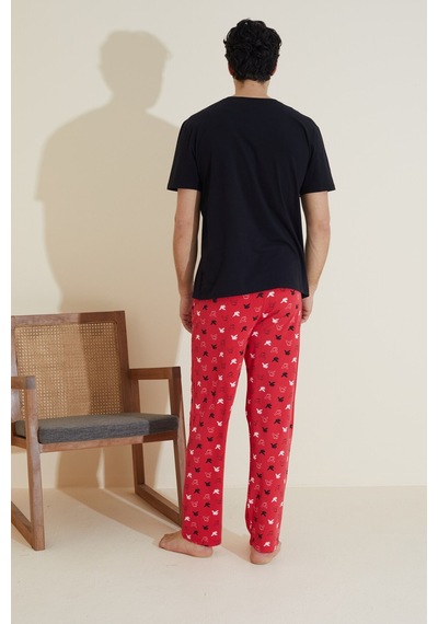 Siyah İnci Bisiklet Yaka Örme Pijama Takım 25109846 Siyah